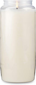 Tribello 6 Day Candles, 1 Pack | 6” White Pillar Candles for Memorial, Religious Ceremony, Party Decor, Emergency Survival | Unscented Slow Burning 100% Vegetable Wax in Plastic Jar Container