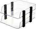 Clear 2-Tier Stackable Paper Tray Organizer for Letter/A4 Files, Desktop Document Sorter, Transparent Office Desk Storage (2 - Tier Clear)