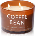 Coffee Bean Scented Candle, Luxury Large 3 Wick Soy Candle 12 Oz, 60+ Hour Long Lasting Clean Burn, Elegant Aromatherapy Home Decor, Housewarming & Birthday Gift for Men & Women