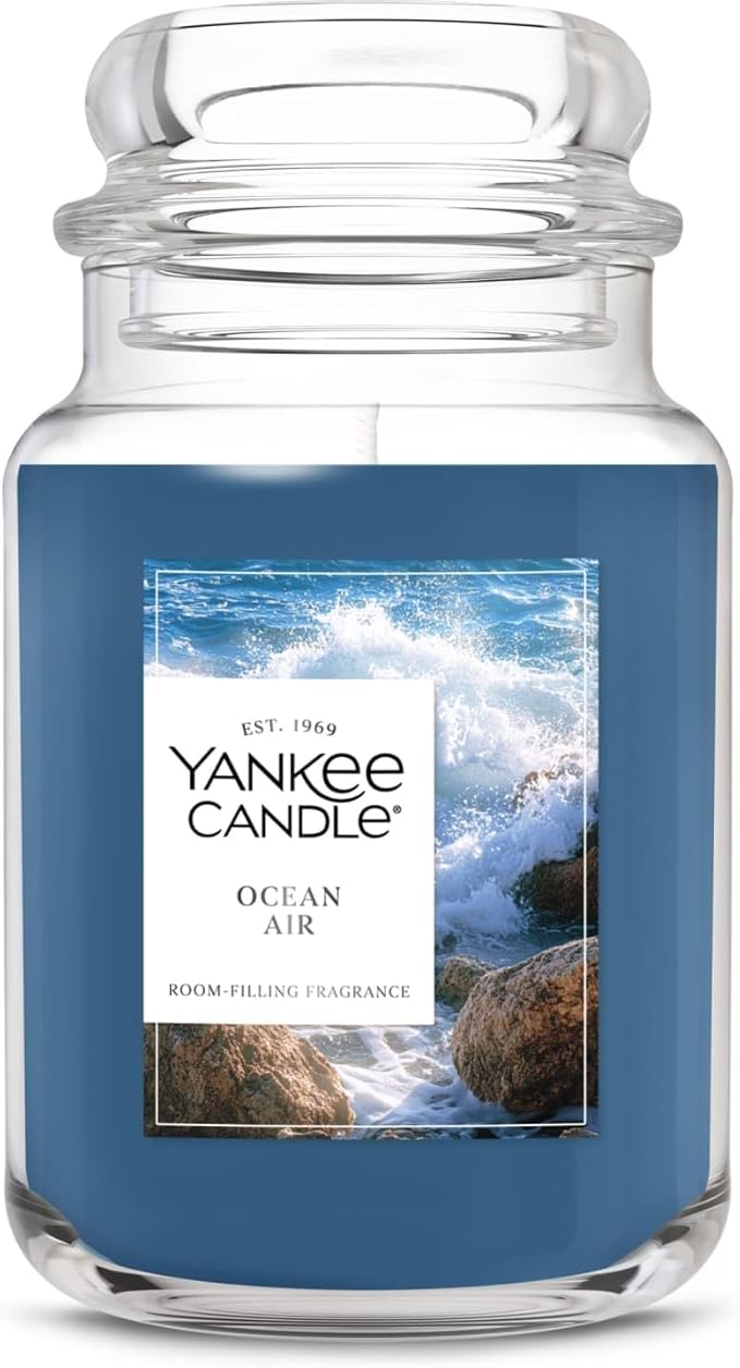 Yankee Candle Ocean Air Scented Candle, 22oz Large Jar with up to 150 Hour Burn Time, Giftable