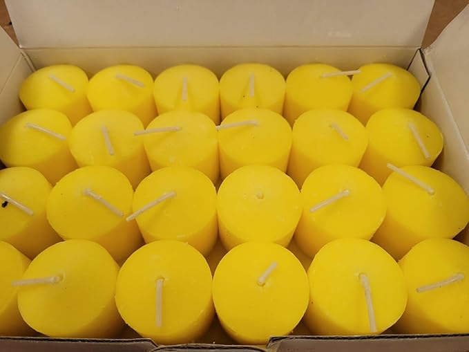 Set of 24 Votive Citronella Candles - Summer Scented Candles - for Indoor/Outdoor Use - 10 Hour Burn Time