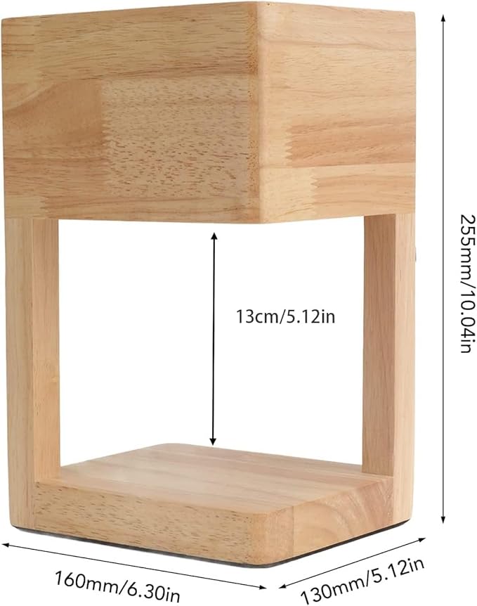 Candle Warmer Lamp,Electric Candle Lamp Warmer with Timer and Adjustable Brightness Automatic Shut-Off,Candle Heat lamp for Canned Candles,ith 2 Bulbs.（Wood）