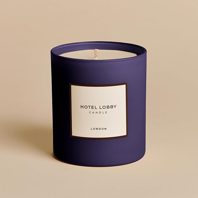 Hotel Lobby London Candle – Luxury Hand-Poured 9.75oz Soy Wax with Earl Grey Tea, Vanilla Milk, Lavender, and Honey – Infused with Essential Oils, 65-Hour Burn Time, Reusable Vessel, Clean Burn