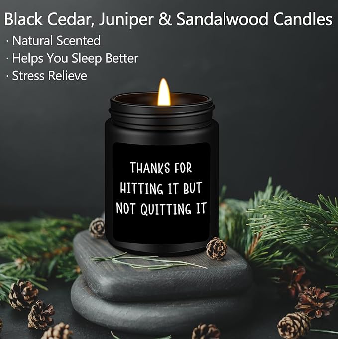 Homsolver Romantic Valentine Gifts for Men, Wedding Anniversary Christmas Valentines Day Gift for Him Boyfriend Husband-Thanks for Hitting It But Not Quitting It-Sandalwood Scented