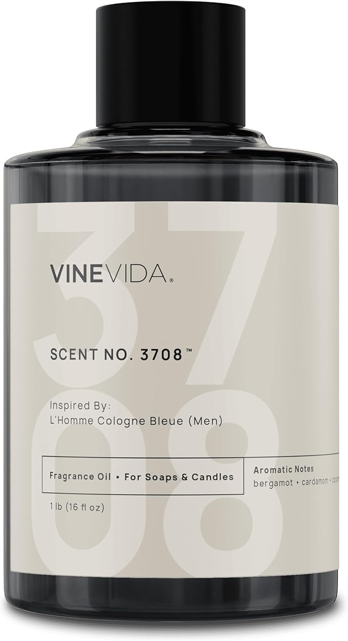 VINEVIDA [16 Oz] Inspired by: L'Homme Cologne Bleue (Men); Fragrance Oil for Candle Making and Soap Making - Premium Candle Scents for Soy Candles