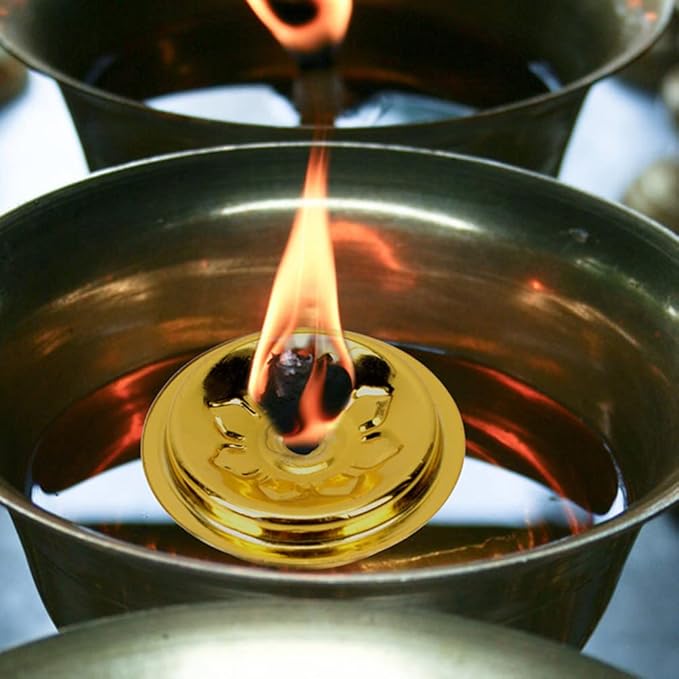 Brass Tube Wick Holder & Wick for Oil Cups, Glass Candles