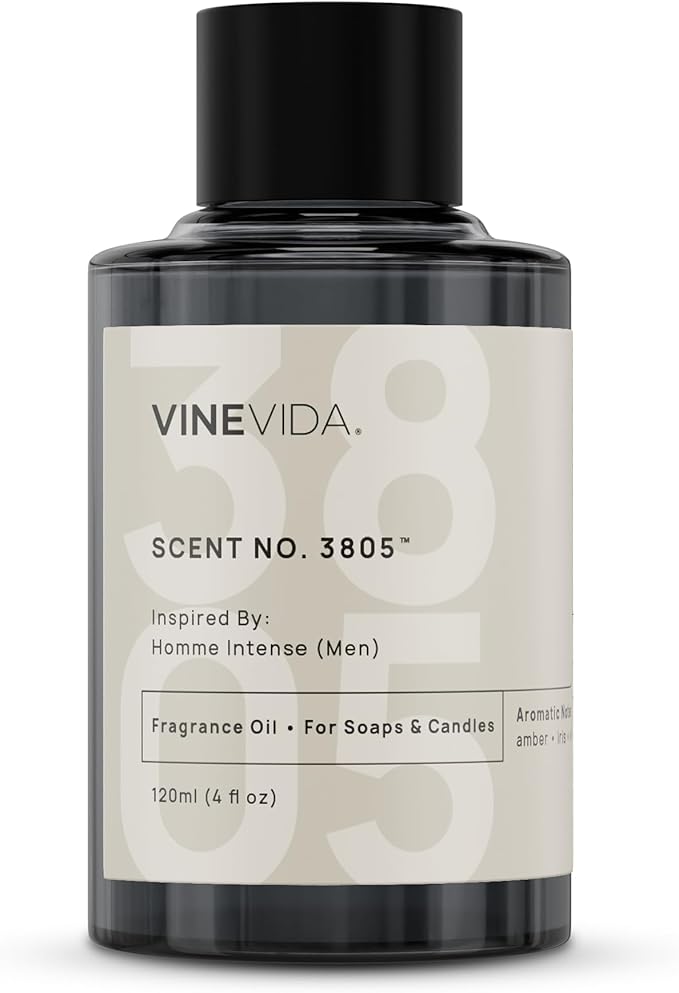 VINEVIDA [4 Oz] Scent No. 3805 Inspired by Homme Intense (Men); Fragrance Oil for Candle Making and Soap Making - Premium Candle Scents for Soy Candles