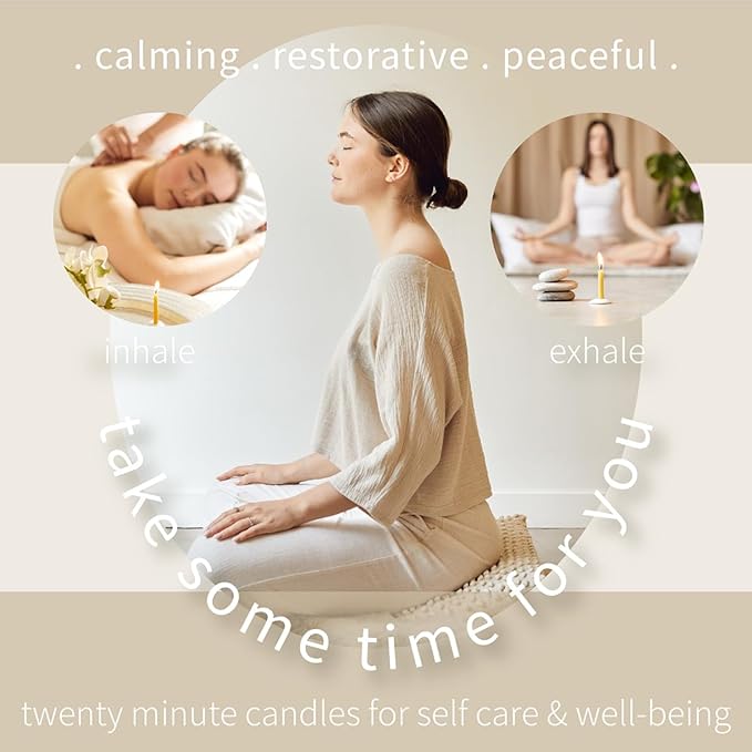 Signature Collection – Take Some Time (Vintage). 12 x Twenty Minute Candles with a Ceramic Holder.