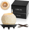 LUMINORA Spiral Scented Candle for Women & Men | Hand-Crafted Decorative Soy Wax Candle | Decor Wick Flower | Unique Twisted Spiral Burn Design | Aromatherapy Candle | Winter Whire | (Vanilla Scent)