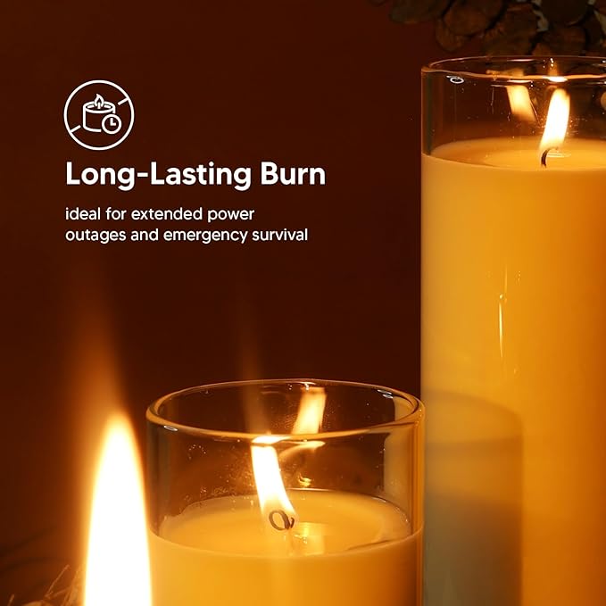 2.24x7 inch 7 Day White Pillar Candles in Glass Set of 4 Up to 120Hour Burn time, Unscented Prayer, Religious Candles for Memorials, Vigil, and Emergency