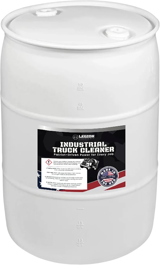 Industrial Truck Cleaner – Removes Road Film, Grease & Heavy Grime (Non-Corrosive, Biodegradable Formula), Professional Bulk Size, 55-Gallon Drum