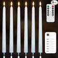FPOO 6 Pack Rechargeable Taper Candles with USB Cable, 200+ Hours Use, Fast Charge, LED Flameless Candlesticks with Remote Timer for Home Wedding Christmas Window Party Decor