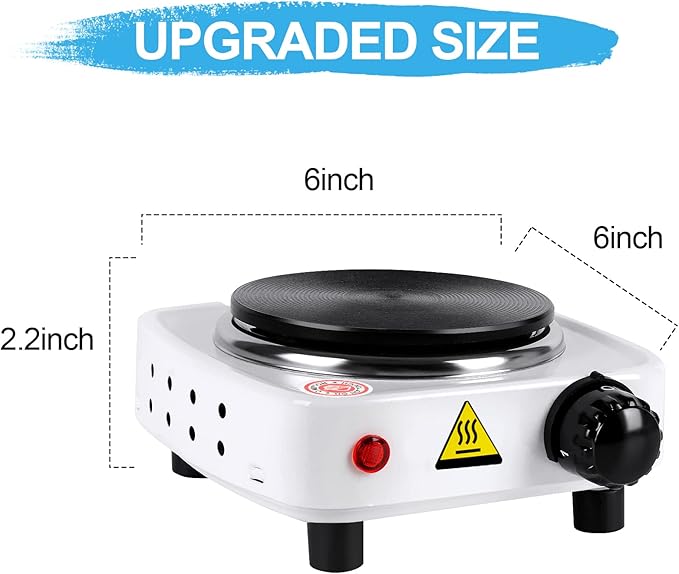DINGPAI Hot Plate for Candle Making, White Color Electric Hot Plate for Melting Wax, Chocolate, Candy and More