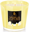Large Candle Vanilla Cupcake Scented, 4 Wick Natural Soy Candles for Home Scented, 30oz Big Candle Long Lasting, Home Aromatherapy Candles Housewarming Gift for Women Men