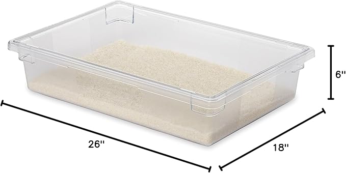 Rubbermaid Commercial Products Polycarbonate Food Storage Box/Tote 8.5 Gallon Clear for Restaurant/Kitchen/Cafeteria