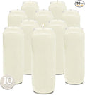 Hyoola 9 Day Prayer Candles 7 inch Tall Pillar Candles for Religious, Memorial, Party Decor, Vigil and Emergency Use - Vegetable Oil Wax in Plastic Jar Container, White (Pack of 10)
