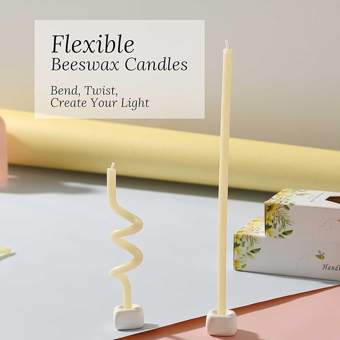 7.3 Inch Nature Meditation BeesWaxs Candles 50pcs-70min Burn Time,Dripless and Smokeless for Gifts for Women,Encouragement Cheer Up Gift for Friends Coworkers