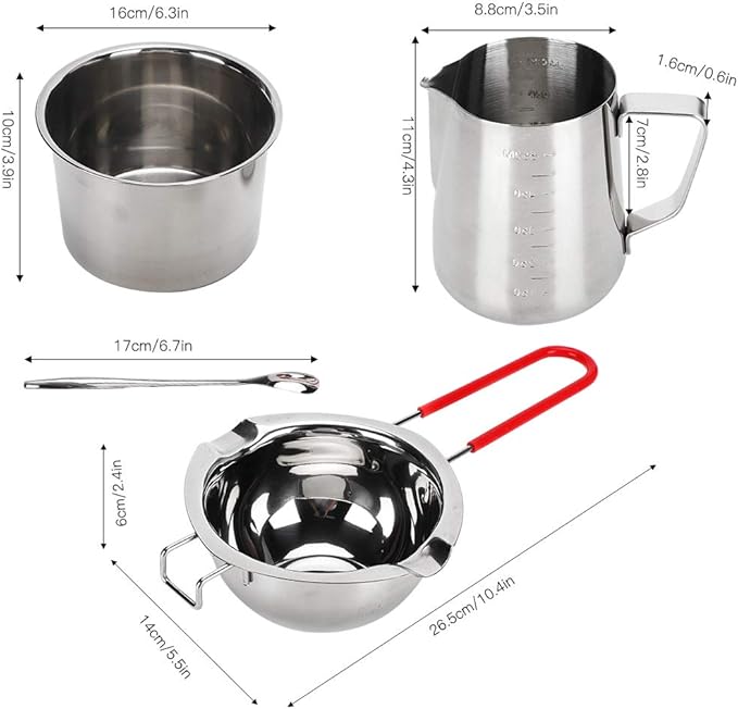 Ymiko Candle Making Kit Craft Tool Set Heating Furnace Stainless Steel Aromatic DIY Material