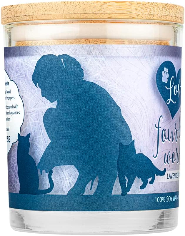 One Fur All Pet House Sentiments Candle - Lavender Vanilla - Gift for Pet Lover - Pet Odor Eliminator Candle - Plant-Based Wax Candles - Non-Toxic - Pet-Friendly