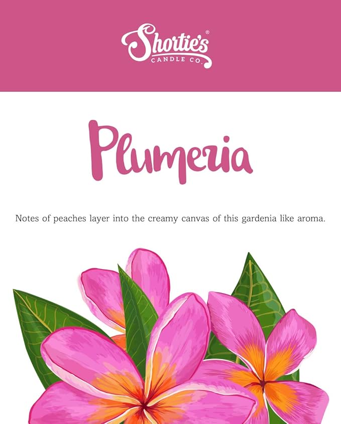 Shortie's Candle Company Pure Plumeria Wax Melts Multi Pack - 2 Highly Scented 3 Oz. Bars (6 Oz. Total) - Made with Natural Oils - Flower & Floral Air Freshener Cubes Collection