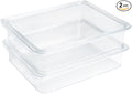 Kitchen Spaces Stackable Fridge Storage Containers, Compact Organizers with Lids for Kitchen and Pantry, Keep Deli Meats and Cheeses Fresh, Clear and Sturdy Food Bins, 2 Pack, Hand Wash Only