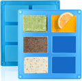 Lerykin LERYKIN 2 Pack Silicone Soap Molds, 6 Cavities Rectangle Silicone Soap Molds, Great for Homemade Craft Soap Mold, Chocolate Mold, Cake Mold & Ice Cube Tray - Just Pop Out(Blue)