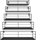 CRUGLA Floating Shelves Wall Mounted Set of 5, Black Hanging Storage Wall Shelf for Bathroom, Kitchen, Bedroom, Living Room Home Decor