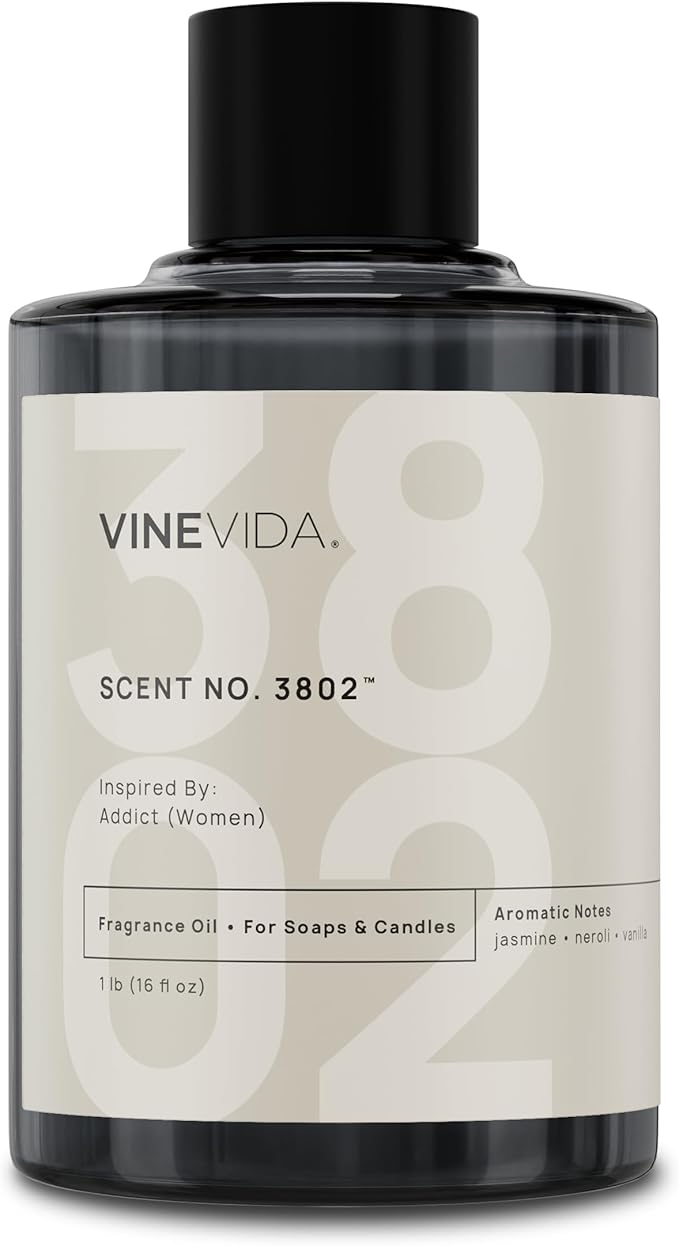 VINEVIDA [16 Oz] Scent No. 3802 Inspired by Addict (Women); Fragrance Oil for Candle Making and Soap Making - Premium Candle Scents for Soy Candles