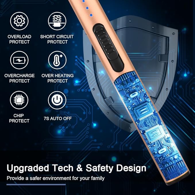 SUPRUS Electric Arc Windproof Flameless USB Rechargeable Lighter with Safety Lock for Candle (Peach Fuzz)