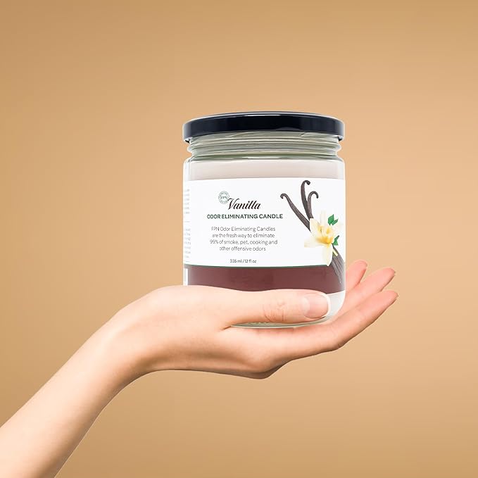 Candle Set Odor Eliminating – 2 Pack - 12oz – Long-Lasting Soy Wax Candles – Neutralizes Pet, Kitchen & Smoke Odors – Clean Burn, Eco-Friendly, Aromatherapy Candle (Vanilla)