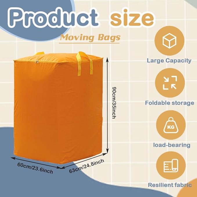 CINPIUK 106 Gallon Extra Large Heavy Duty Moving Bags - Waterproof Storage Totes, Tear-Resistant Packing Bag for Moving, Storage, Seasonal Clothes, College Dorm, Traveling