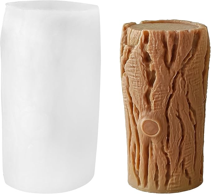 Tree Stump Silicone Candle Mold for DIY Candle Making – Perfect for Decorative Candles, Soaps, and Crafts