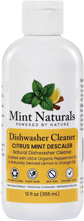 Natural Dishwasher Cleaner & Degreaser Liquid – USDA Organic Peppermint Oil Formula That Helps Remove Limescale, Grease & Odor, 12 oz – Made in USA by Mint Naturals
