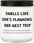 Travel Gifts for Women, Unique Gift for Travelers - Cool Ideas for People Who Travel, Funny Birthday Christmas Vacation Trip Candles for Woman Couple Friend