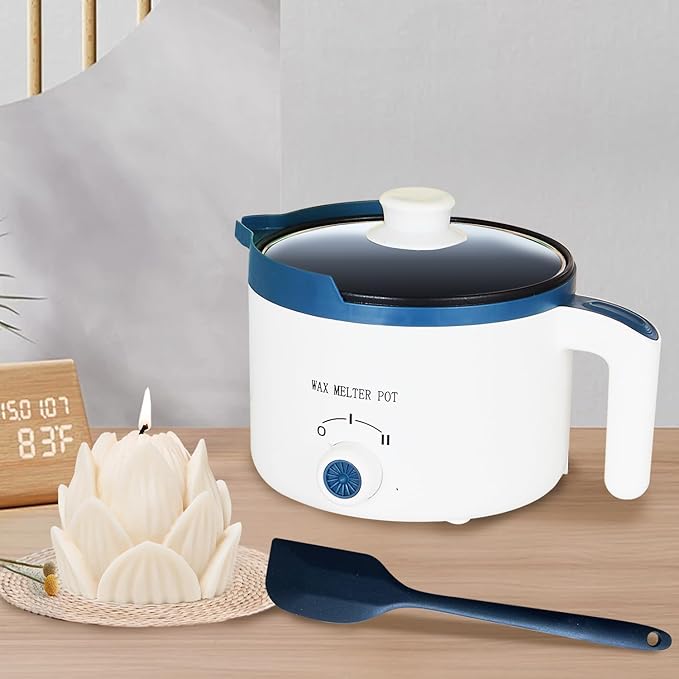 Ksedcon Wax Melter for Candle Making with Pouring Spout, Electric Wax Melting Pot Kit Included Wicks, Wick Stickers, Centering Device, Stirring Spoon