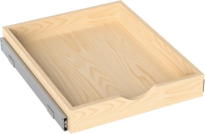 ZOINLIY 18''W X 21''D X 3''H Wooden Pull Out Drawer for Cabinet, Cabinet Organizer for Kitchen, Soft Close Slide Out Shelves, Heavy Duty, Fully Expandable