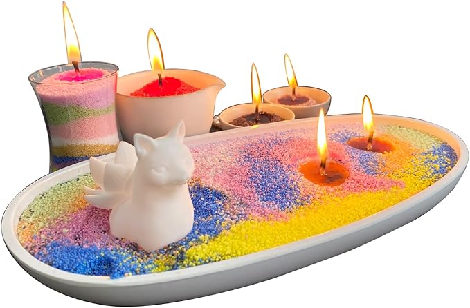 VITARIE Refillable Pearled Candle Sand 18oz, Unscented, 30 Cotton Wicks, 1.1lb Long Burning, Candle Making Kit, Mauve