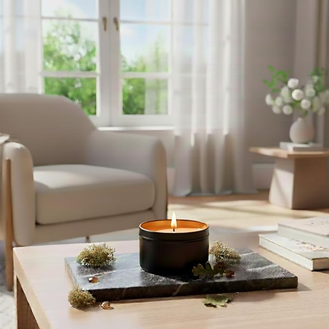 RUTH & ROSE | Autumn Spice | 100% Beeswax Candles for Home, 8oz, +65 Hours Burn Time, Aromatherapy Non Toxic Candles, Gift for Women & Men, Made in USA, Perfect for Travel or Gifting