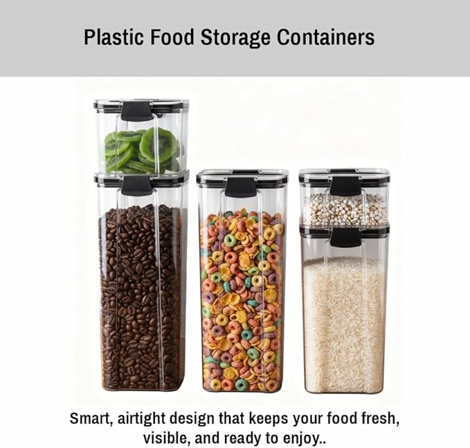 Kitchen Storage Containers Set With Lids - Pantry Organizers For Home And Kitchen - Airtight Plastic Containers For Daily Food Organization (5)