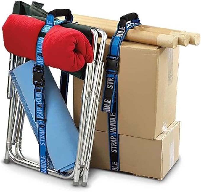 8’ Carry Strap with Handle | Adjustable Belt | Easy, Safe, Secure, Lifting, Moving, Carrying Heavy Boxes, Groceries | Best Luggage Strap (Strap-A-Handle 8ft. Length, 50lb. Capacity)