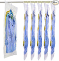 Hanging Vacuum Space Saver Bags 6 Pack, Closet Organizer Storage Bags, Vacuum Seal Clear Bags for Clothes, Suits, Dress or Jackets