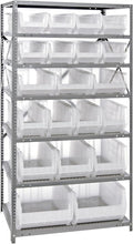 Quantum Storage Systems 2475-950952CL Solid Heavy Duty 8 Shelves 24 Hulk Clear Bins 75" H x 36" W x 24" D