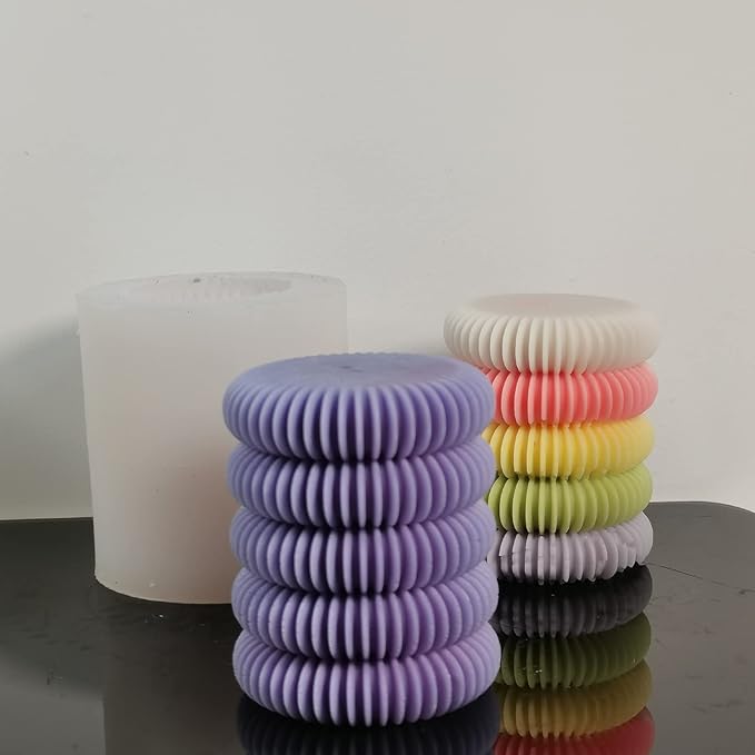 Tire Stripe Candle Silicone Mold Creative Column Candle Soap Mold Fondant Chocolate Cake Baking Mould Plaster Clay Resin Epoxy Mold