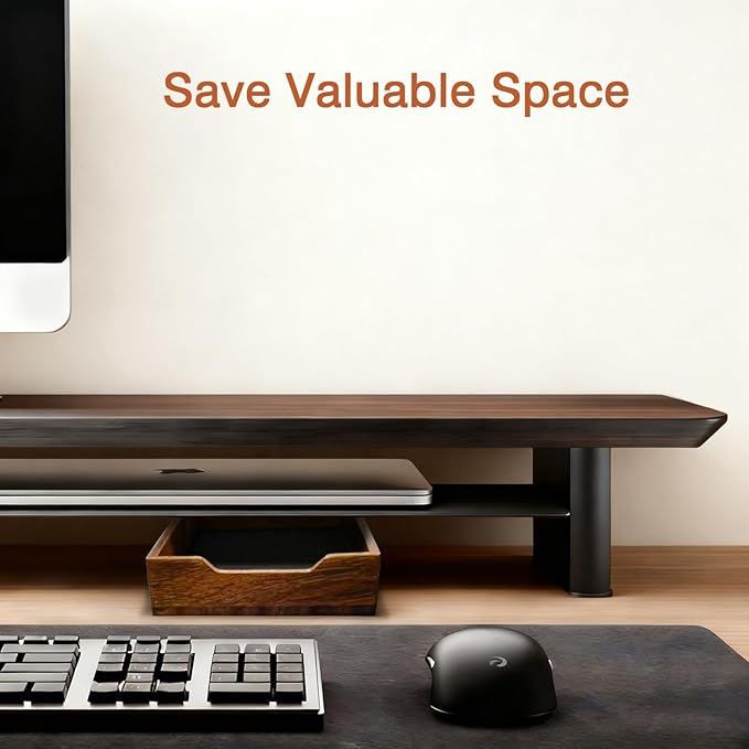 Desk Tray Organizer Drawer for Home Office, Desktop Accessories Walnut Desk Organizer Tray for Keys, Pen, Watch