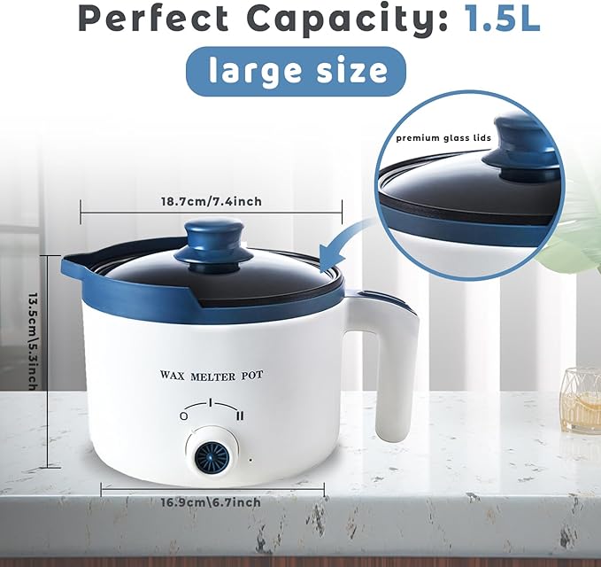 Ksedcon Candle Melting Pot, Electric Wax Melter for Candle Making with Pouring Spout, Non-Stick Small Candle Making Pouring Pot