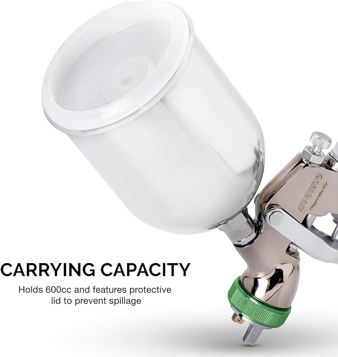 NEIKO 31214A Air Spray Paint Gun, HVLP with Gravity Feed, 1.5 MM Nozzle, 600 CC Capacity, Spray Gun Paint Sprayer for Walls, Automotive, Home Improvement