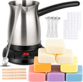 KEARLGMBH Wax Melter for Candle Making, Soy Candle Making Kit with Wax Melting Pot, DIY Candles Making Supplies Including 1lbs Soy Wax, Candle Wax Melter, Stirring Spoon, Wicks, and Centering Device