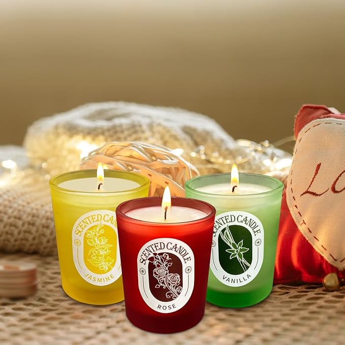 Scented Candles Gift Set of 12 Pack, Glass Jar Candles for 6 Scented, Long Lasting Soy Wax Aromatherapy Candle Set, Best Gifts with Gift Box for Every One