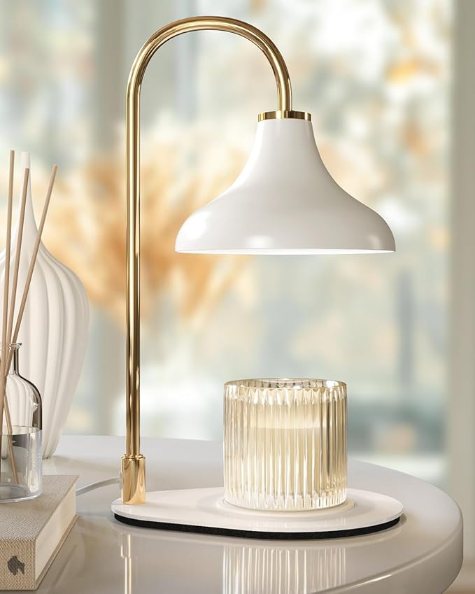 Gifts for Women – White Candle Warmer Lamp with Timer & Dimmer for Scented Jar Candles, Ideal Home Décor Gift for Women, Includes 2 Bulbs