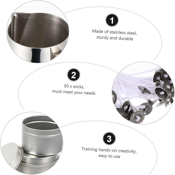 LIFKOME 1set Scented Candle Kit Premium Candle Making Supplies Melting Cup for Birthdays Parties and Special Occasions Easy to Use